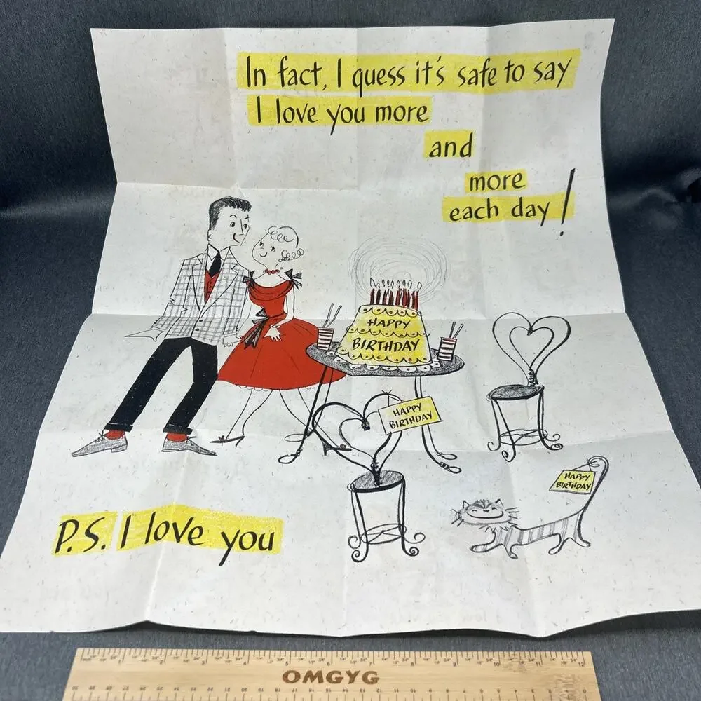Vintage Hallmark Foldout Birthday Card To Someone I Love 18x23” Anniversary READ